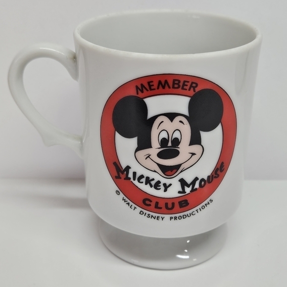 VINTAGE Mickey Mouse Club Member Footed Mug Cup Walt Disney Productions Japan - Picture 1 of 5